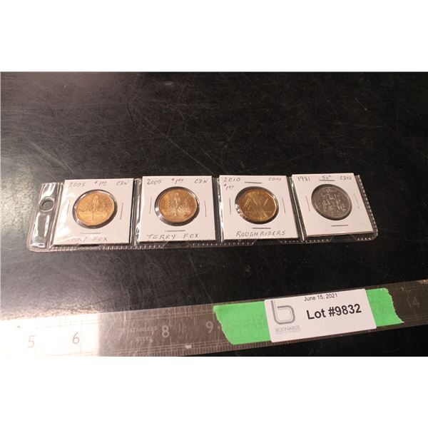 (3) Collector Loonies and (1) 50 cent piece 1981