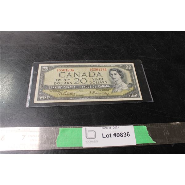 1954 Canadian $20 Bill
