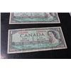 Image 2 : (2X THE MONEY) 1954 Canadian $1 Bill