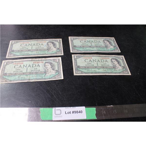 (2X THE MONEY) 1954 Canadian $1 Bills