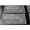 Image 3 : (2X THE MONEY) 1954 Canadian $1 Bills