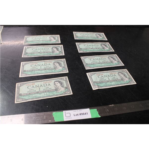 (2X THE MONEY) 1954 Canadian $1 Bills