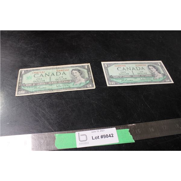 1967 + 1954 Canadian $1 Bills