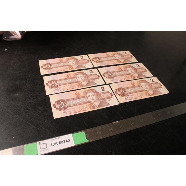 (2X THE MONEY) 1986 $2 Canadian Bills (Robin)