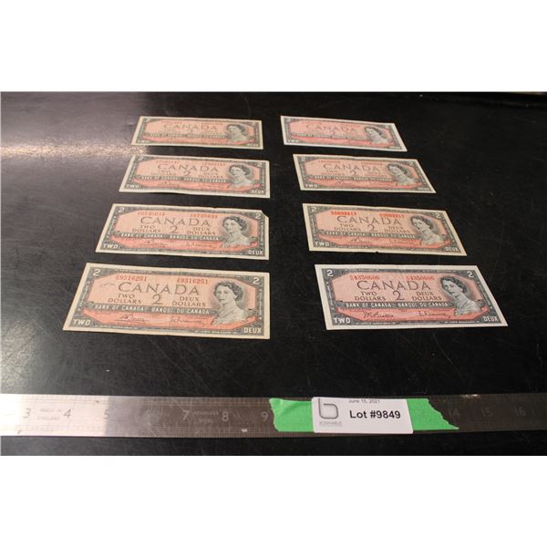 (2X THE MONEY) 1954 Canadian $2 Bills