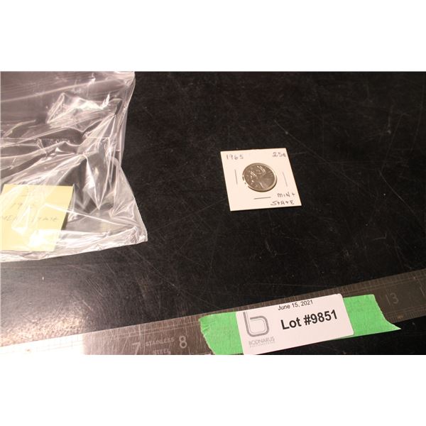 1965 Mint State 25 cent Coin