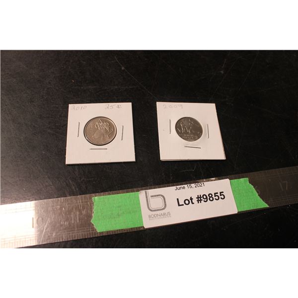 2009 Womens Hockey 25 cent Coin and 2010 Vancouver Coin