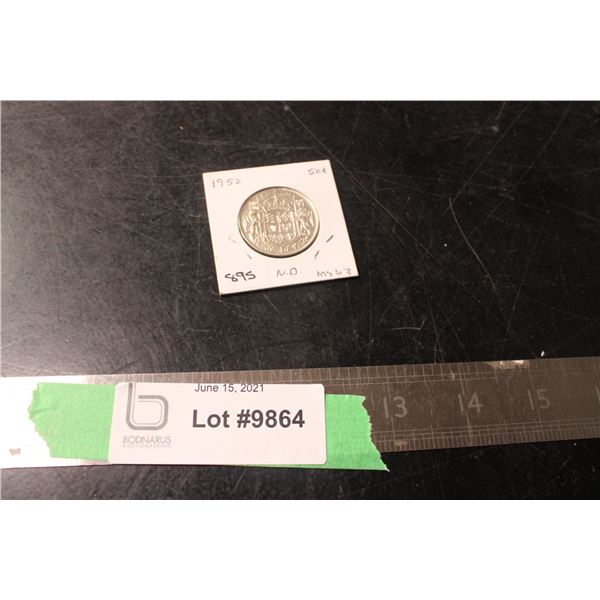 1952 50 Cent Piece Narrow Date