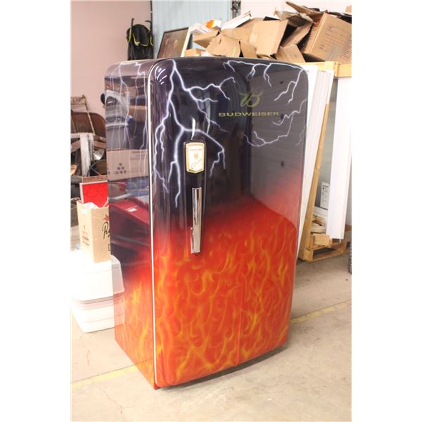 1950's Fairbanks Morris Gibson Custom Air Brush Painted Budweiser Beer Fridge