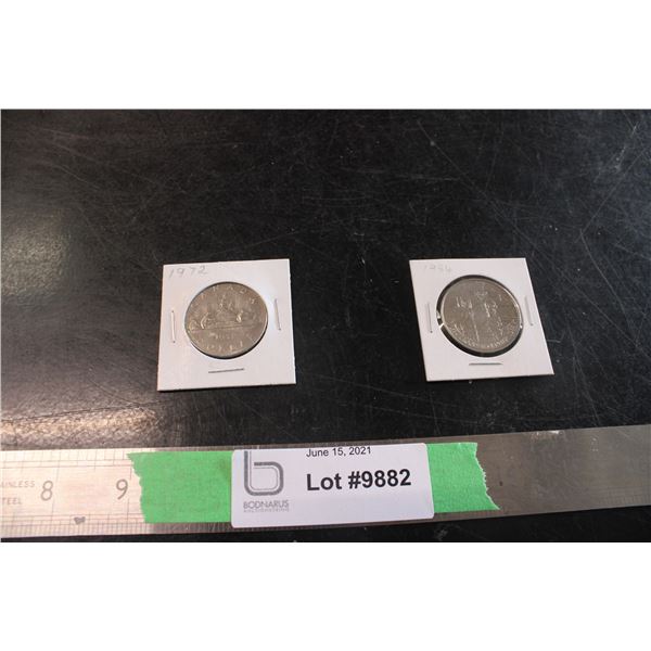 (2X THE MONEY) 1972, 1984 $1 Coins