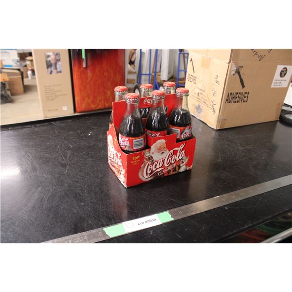 6 Pack Of Full Glass Coca Cola Bottles