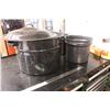 Image 1 : Lot of Enamel Pots and Canner