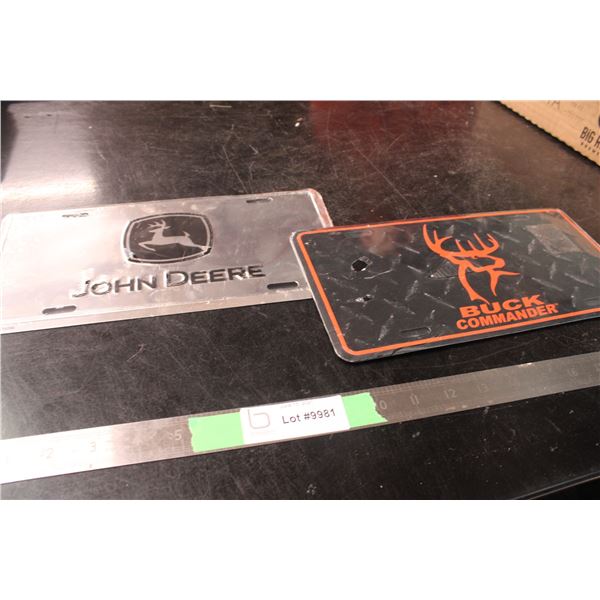 John Deere and Buck Commander Display Licence Plates