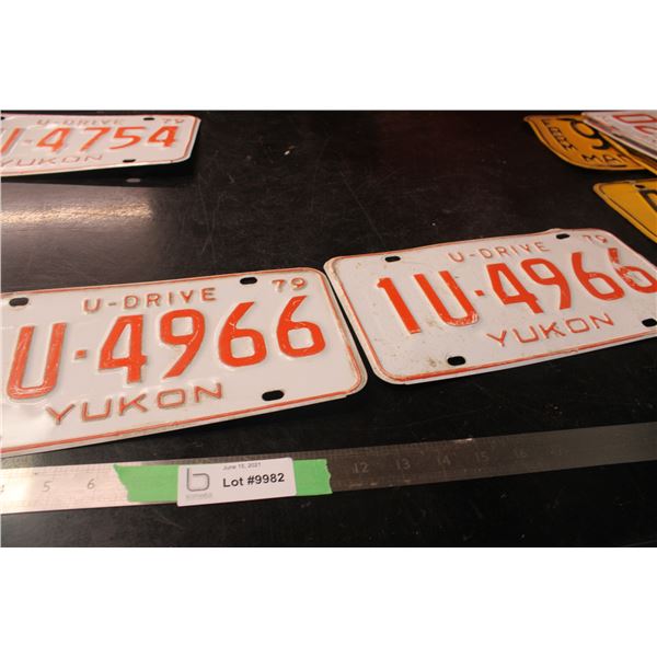 U Drive Yukon 1979 Plates Pair