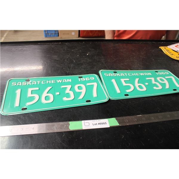 Pair of 1969 Sask Licence Plates