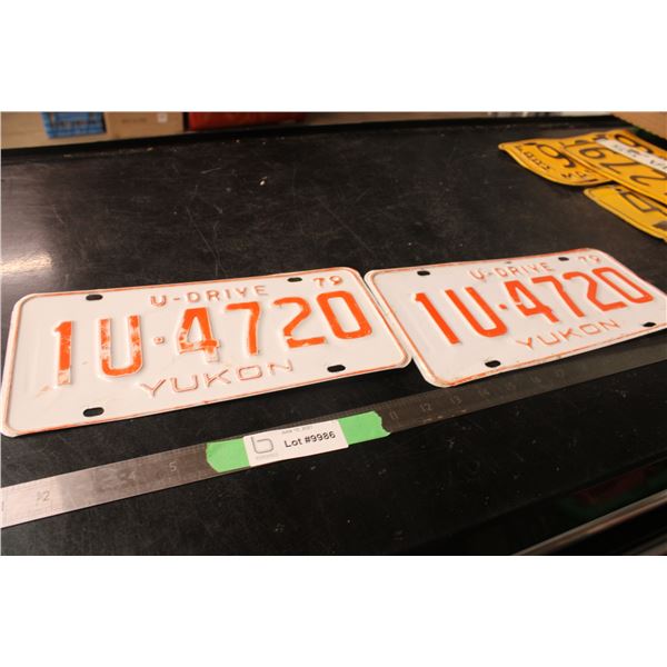U Drive 1979 Yukon Licence Plate