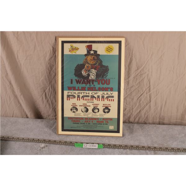 Willie Nelson Concert Poster 12x18
