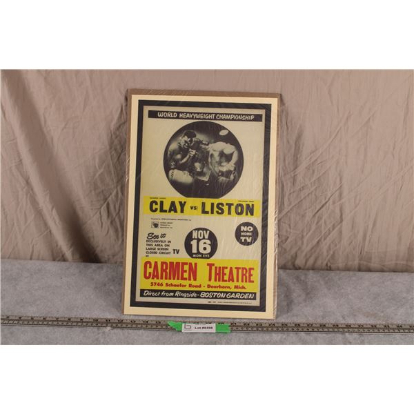 Clay vs Liston Fighting Poster 12x18