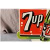 Image 2 : Flanged 7-UP Porcelain Sign  16x18.5"