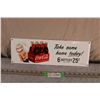 Image 1 : Coca Cola Porcelain Sign 5.5"x17"