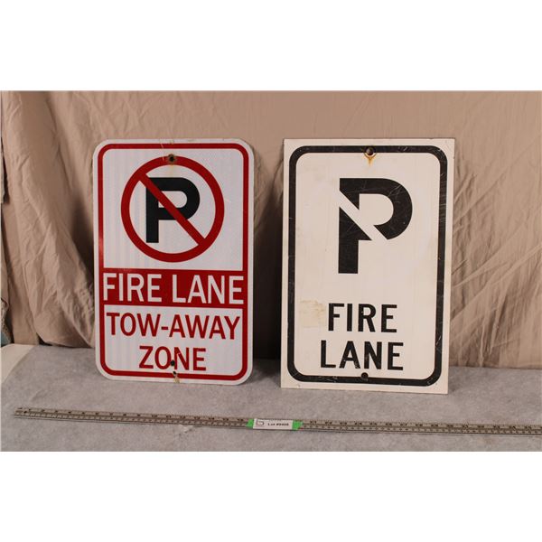 no Parking fire lane signs (2) 12x18"