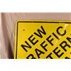 Image 2 : Large "New Traffic Pattern" Sign 30x30 (damaged)