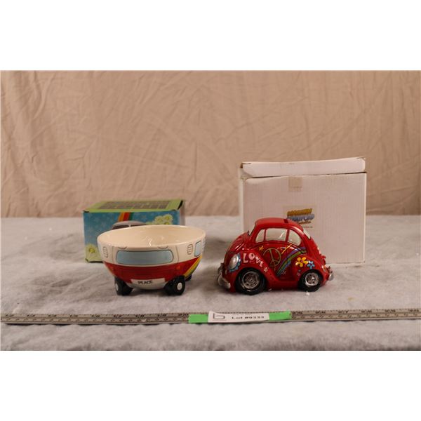 VW Collectibles - Money Bank + Ceramic Bowl