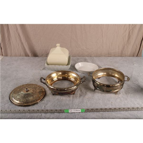 WM Rogers Silverware EP - Coppper + Misc Glassware