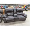 Image 1 : Leather Power Recliner Love Seat