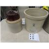 Image 2 : Metal Butter Churn - 2 Gal Medalta Crock, & Pickle Crock