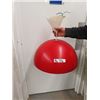 Image 1 : Retro Red Metal 70's ish Over the Table Restaurant Style Light Fixture - 17" RD- Complete