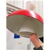Image 2 : Retro Red Metal 70's ish Over the Table Restaurant Style Light Fixture - 17" RD- Complete