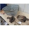 Image 3 : Galv Tub , Pulley, Door Hardware, Ice Box Brass Hinges