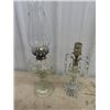 Image 2 : Crystal , Cut Glass, Trays, Candle Holders Nice Tear Drop Coal Oil Lamp