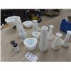 Image 2 : Milk Glass, Vase , S & P  & Bowls