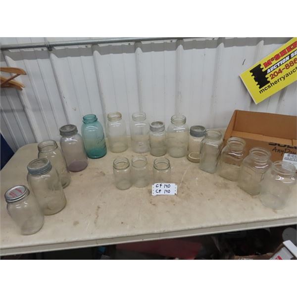 Approx 16 Sealers - Pints, Quarts, - Bell, Imperial, Atlas, Nabob, Blue Ribbob, Plus More!