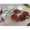 Image 2 : Gibson Teapot w C& S, Plates, Creamer Reamer, Soup Bowls Plus