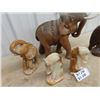 Image 2 : Elephant Ornaments 1) Wood 1) Plastic Alabaster Horse Bookends, Wood Carved Eagle & Leather Horse Or