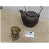 Image 1 : Brass Door Knocker & Cast Kettle