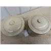 Image 2 : 2) 2 Gal Crocks w Lids 1) Red Wing Birch Leaf 1) Medalta