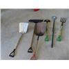 Image 1 : 6 Yard Tools - 3 Shovels, Edger, Chipper & Potato Fork