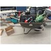 Image 1 : Jobmate Rubber TIred Wheel Barrow w Sprinkler Water Can  & Rubber Hose