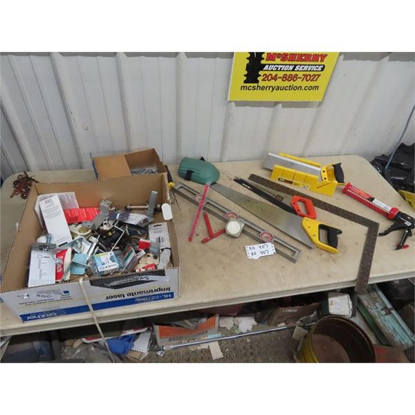 Saws, Caulking Gun, Mitre Saw, Level, Square, Small Hardware, Screws, Bolts, & Gate Hardware