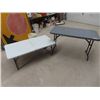 Image 1 : 2 Poly Folidng Leg Tables, & 4 Folding Chairs Tables are 18"x 24" x 48" & 29" x 24" x 48"