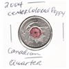 Image 1 : Canadian Quarter 2004 - Center Coloured Poppy