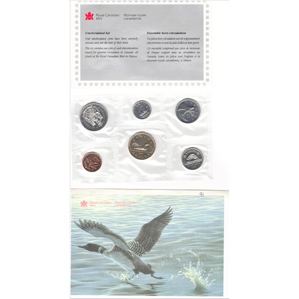 Royal Canadian Mint 1991 Uncirculated Coin Set