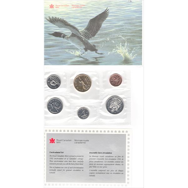 Royal Canadian Mint 1992 Uncirculated Coin Set