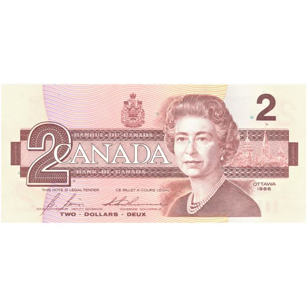 Canadian $2 Bill 1986