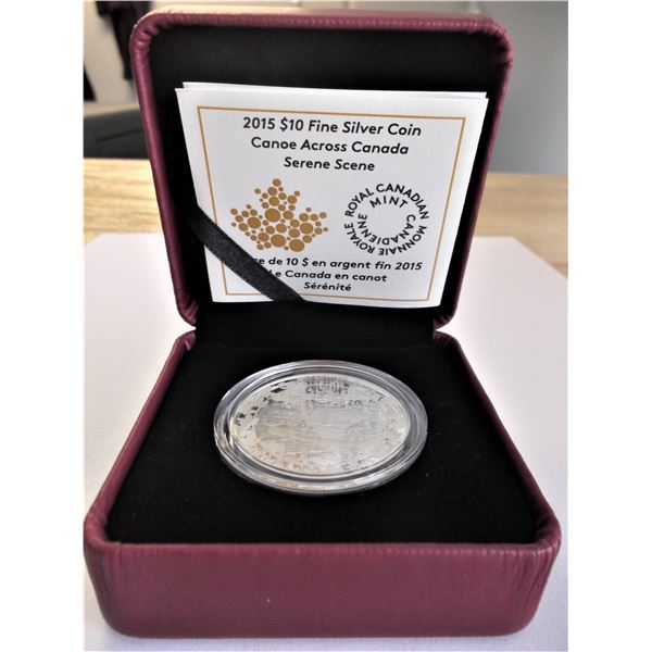 Royal Canadian Mint 2015 Fine Silver Coin - Canoe Across Canada