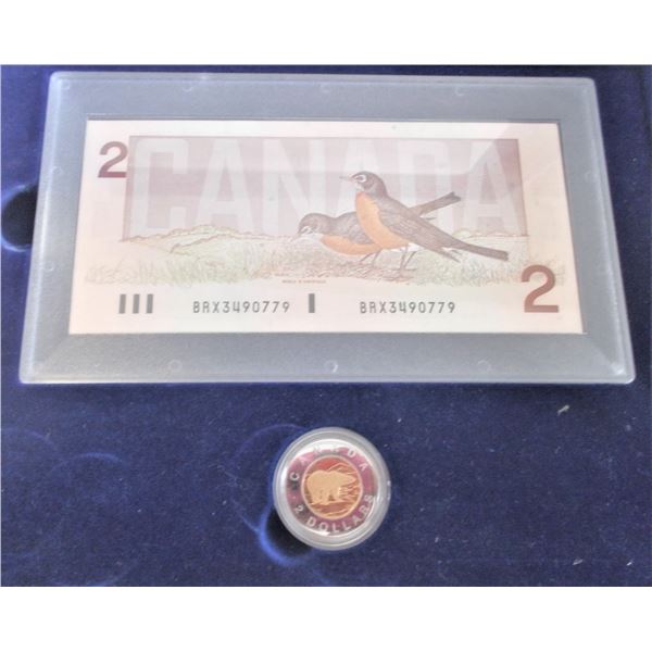 Royal Canadian Mint 1996 Canada's $2 Proof Coin and Bank Note Set - 14,759/30,000